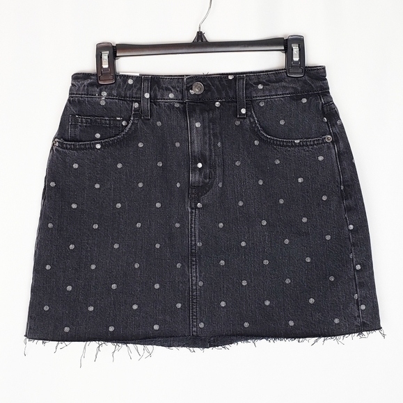 Current/Elliott dot print denim mini skirt - Picture 1 of 7